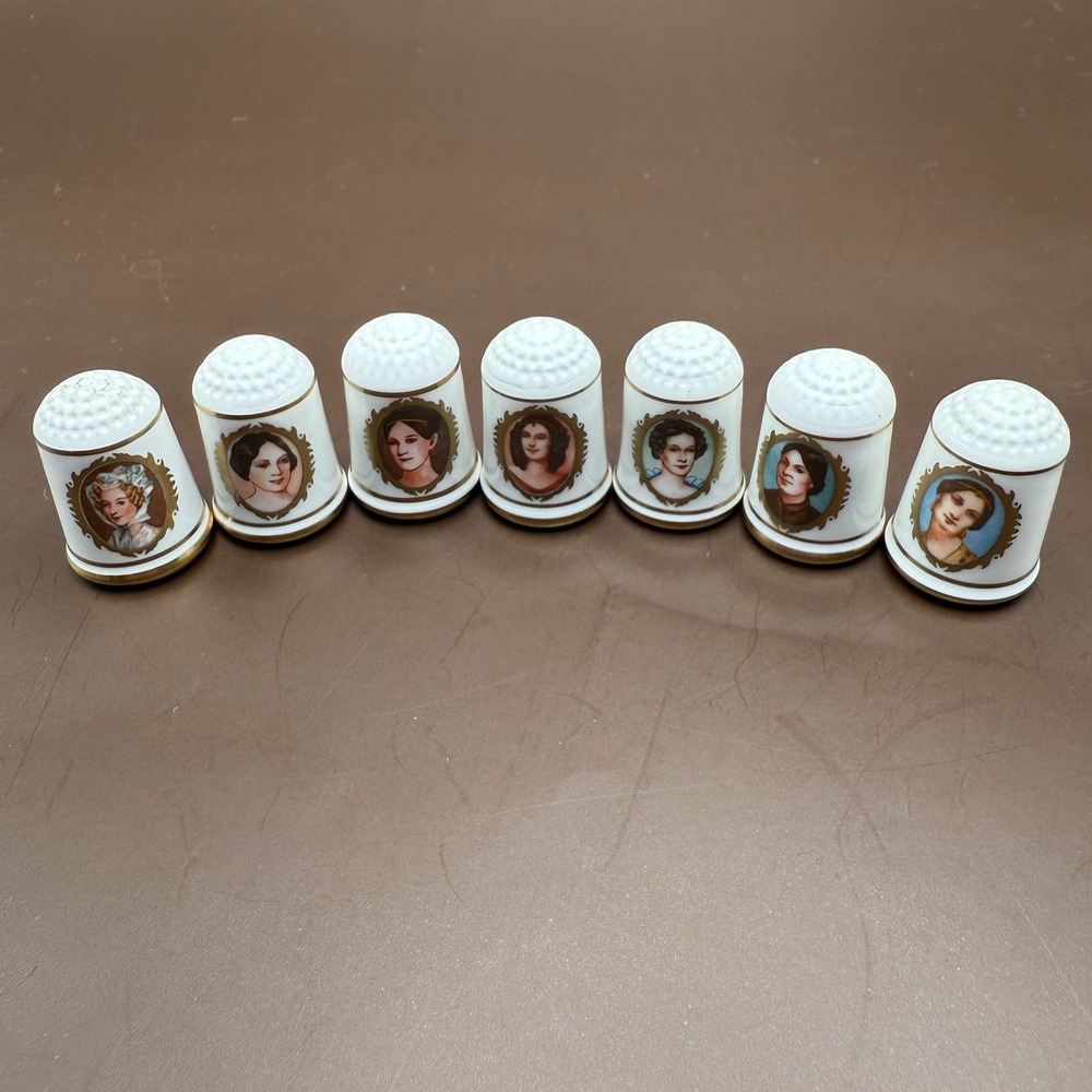 (7) Franklin Porcelain Presidential First Ladies Thimbles - After 1825 READ